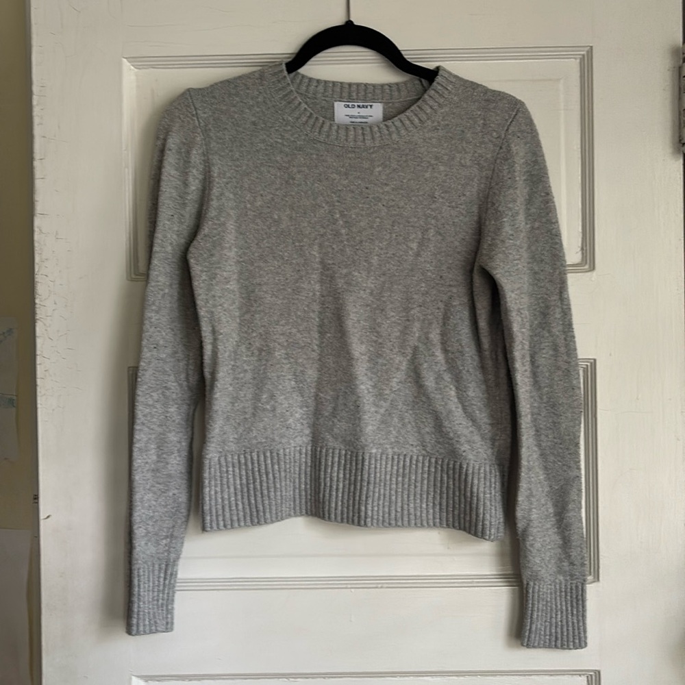 Light grey cotton blend sweater